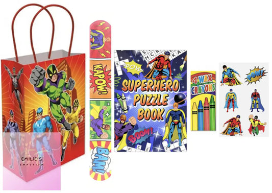 Pre-Filled Super Hero Party Bag - 4 Items