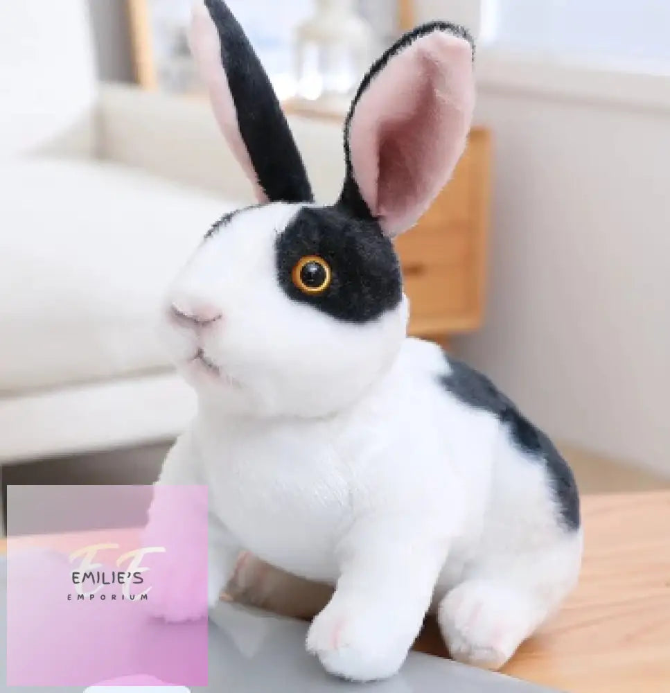 Rabbit Black & White Plush Toy 20Cm