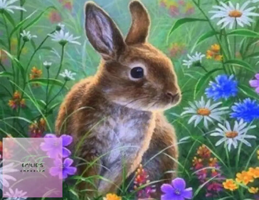 Rabbit In Flowers 5D Diamond Art 20X25Cm