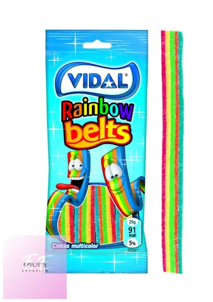 Rainbow Belts 90G Bags (Vidal) 14 Count Sweets