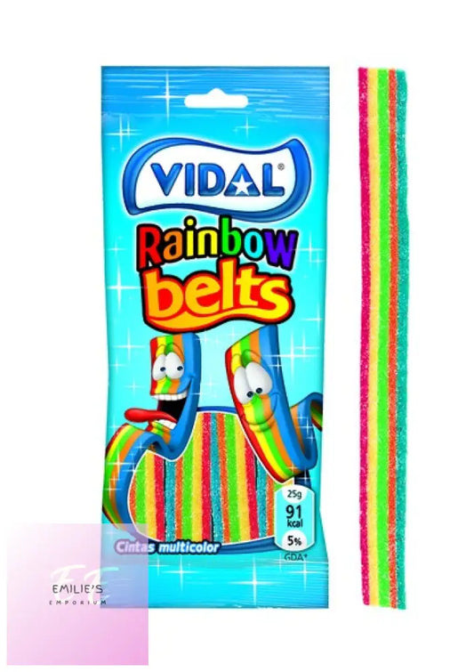 Rainbow Belts 90G Bags (Vidal) 14 Count Sweets