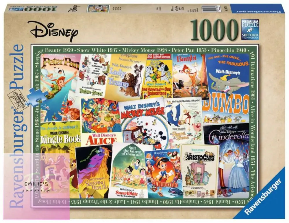 Ravensburger Disney Vintage Movie Posters 1000 Piece Jigsaw Puzzle