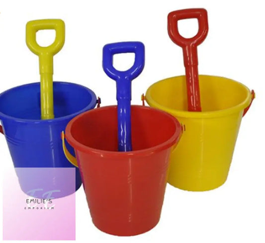 Round Sand Bucket And Spade Set - Assorted