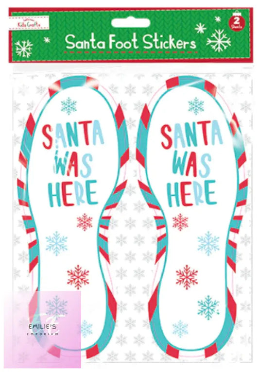 Santa Was Here Footstep Floor Stickers