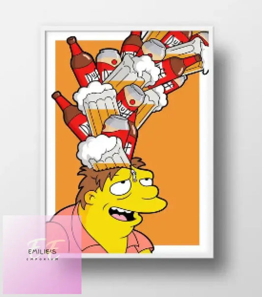 Simpsons Barney With Duff On His Head Diamond Art 20X30Cm