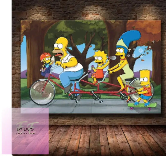 Simpsons Family Cycling Diamond Art 20X30Cm