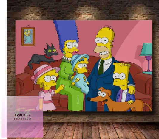 Simpsons Family Dressed Up Smart On Sofa Diamond Art 20X30Cm