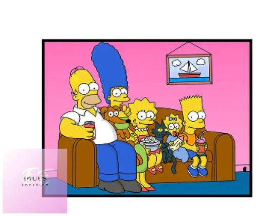 Simpsons Family Sitting On Sofa Diamond Art 20X30Cm