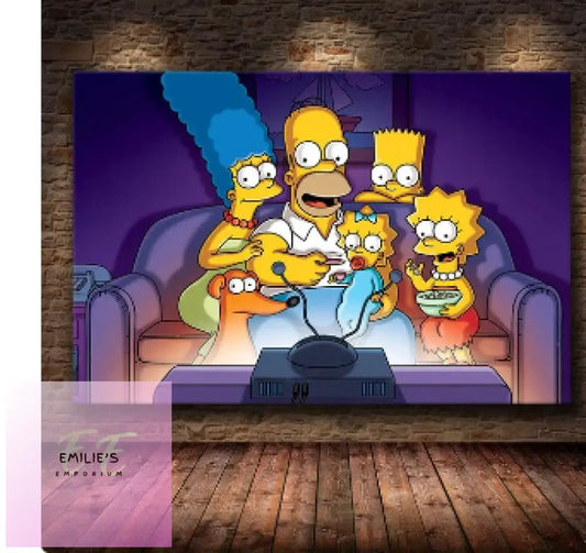 Simpsons Family Sitting On Sofa Watching Tv Diamond Art 20X30Cm