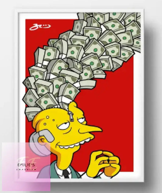 Simpsons Mr Burns Money Brain Diamond Art 20X30Cm