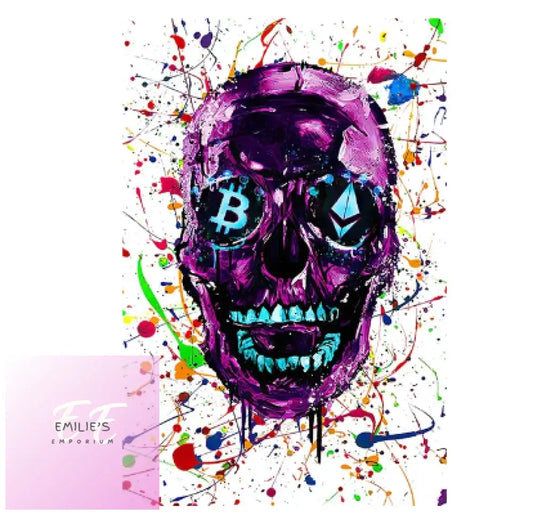Skull Purple Diamond Art 20X30Cm