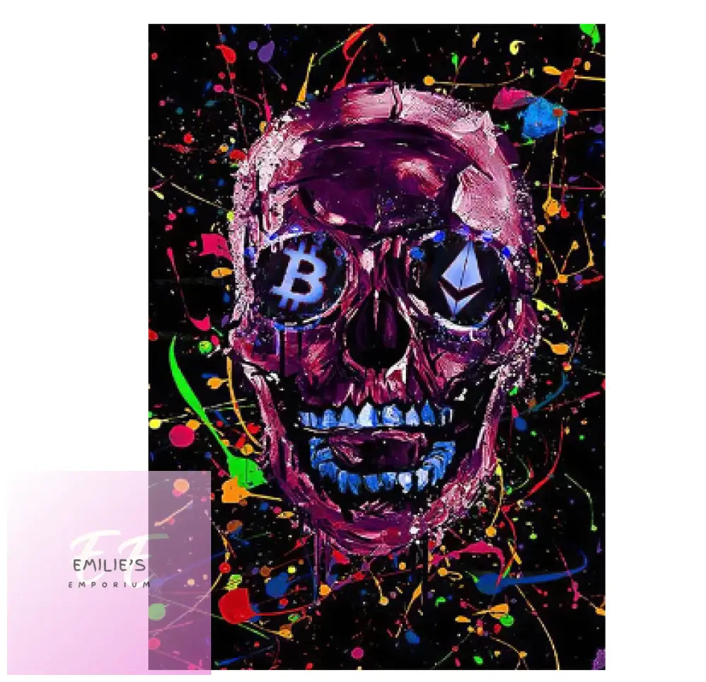 Skull Purple Diamond Art 20X30Cm