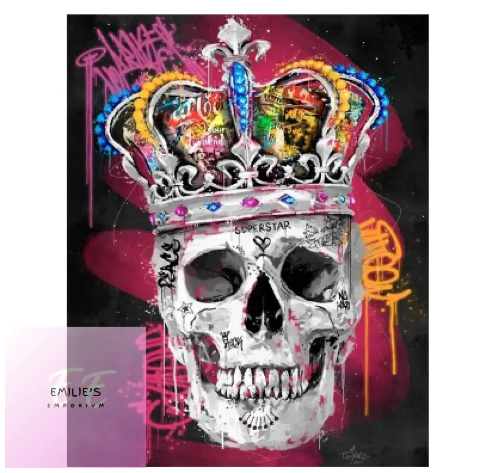 Skull With Crown Diamond Art 20X30Cm