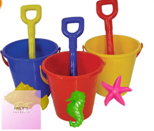 Small Round Bucket Set With Mould And Spade Assorted Picked Art Random
