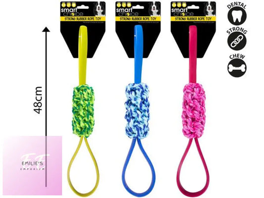 Smart Choice Rubber & Rope Tug Dog Toy X12