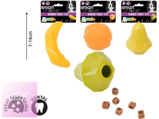 Smart Choice Summer Fruit Treat Dispensing Dog Toy X12