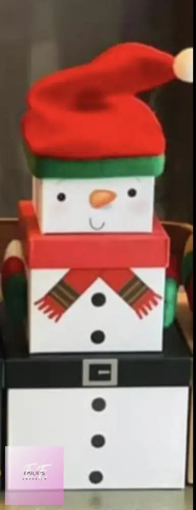 Snowman Red Hat Stacking Box