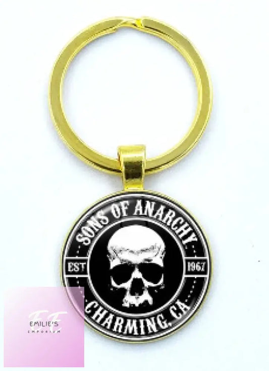 Sons Of Anarchy Charming Ca Key Ring- Gold Ring
