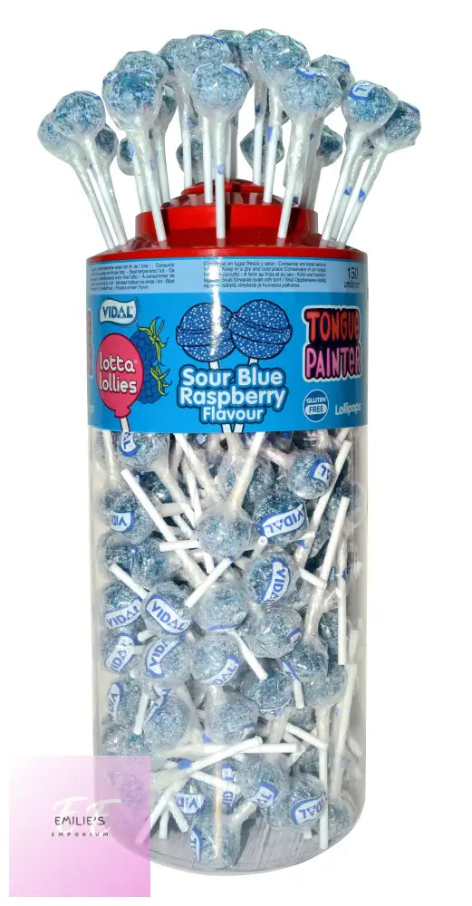 Sour Blue Raspberry Tongue Painter Lollies (Vidal) 150 Count