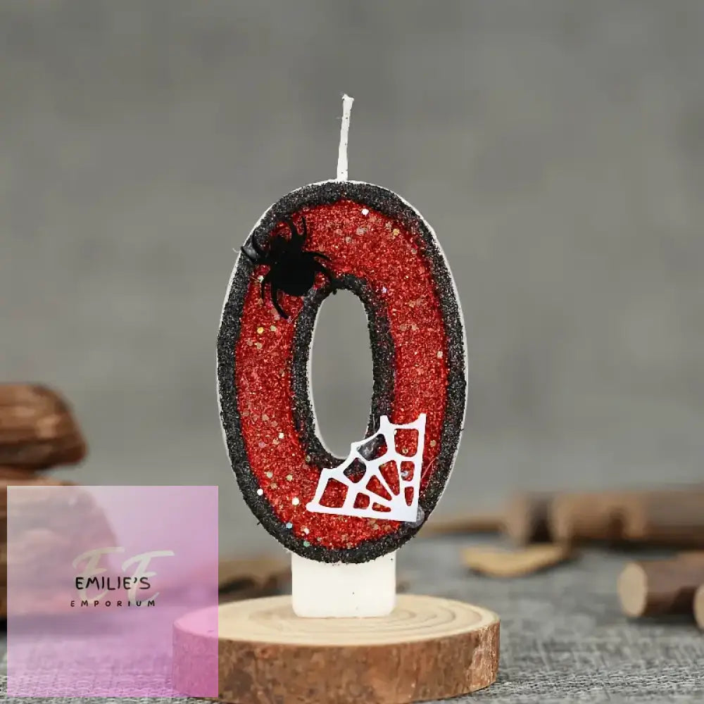 Spider-Themed Birthday Candles - Black & Red Sequin Choice Of Number