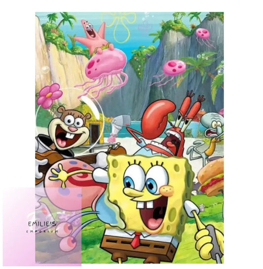 Spongebob & Friends With Jellyfish Diamond Art 20X30Cm