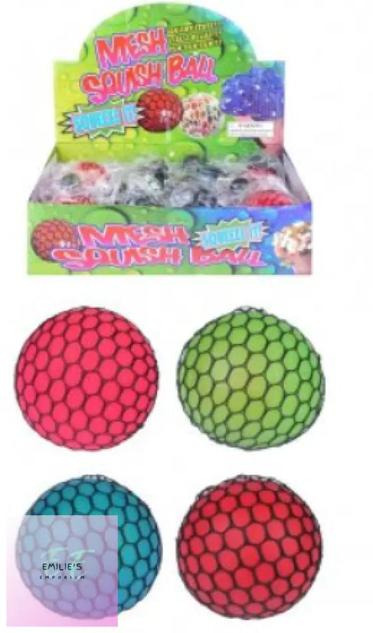 Squeeze Squishy Mesh Ball 7Cm With Net X12