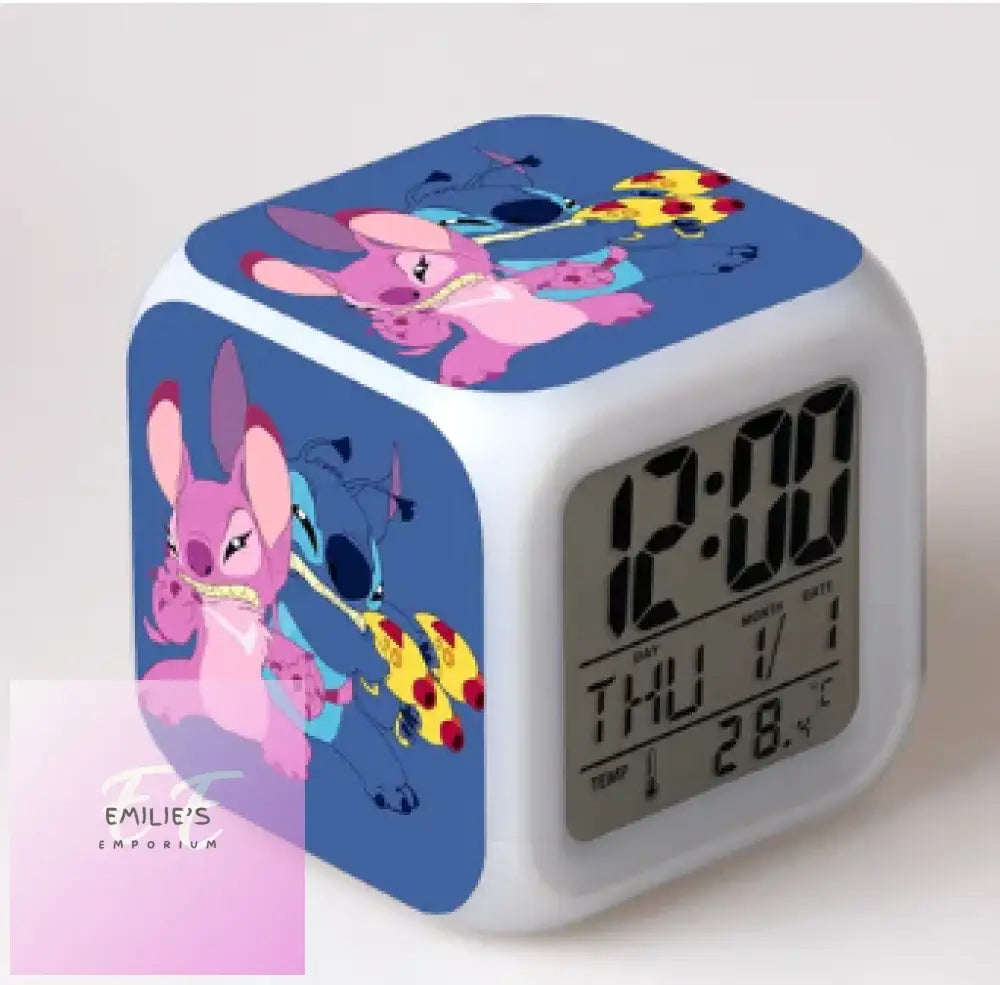 Stitch And Angel Argue Clock