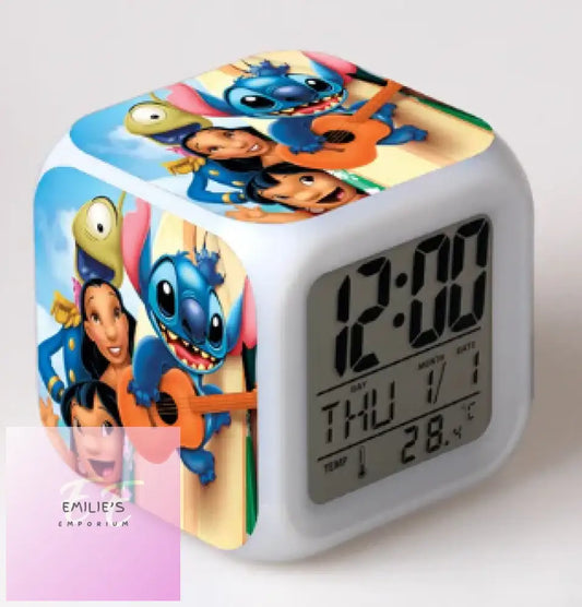 Stitch And Friends With Guitar Clock