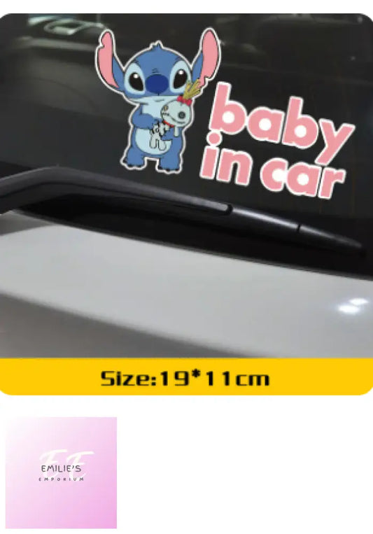 Stitch Baby On Board Car Sticker