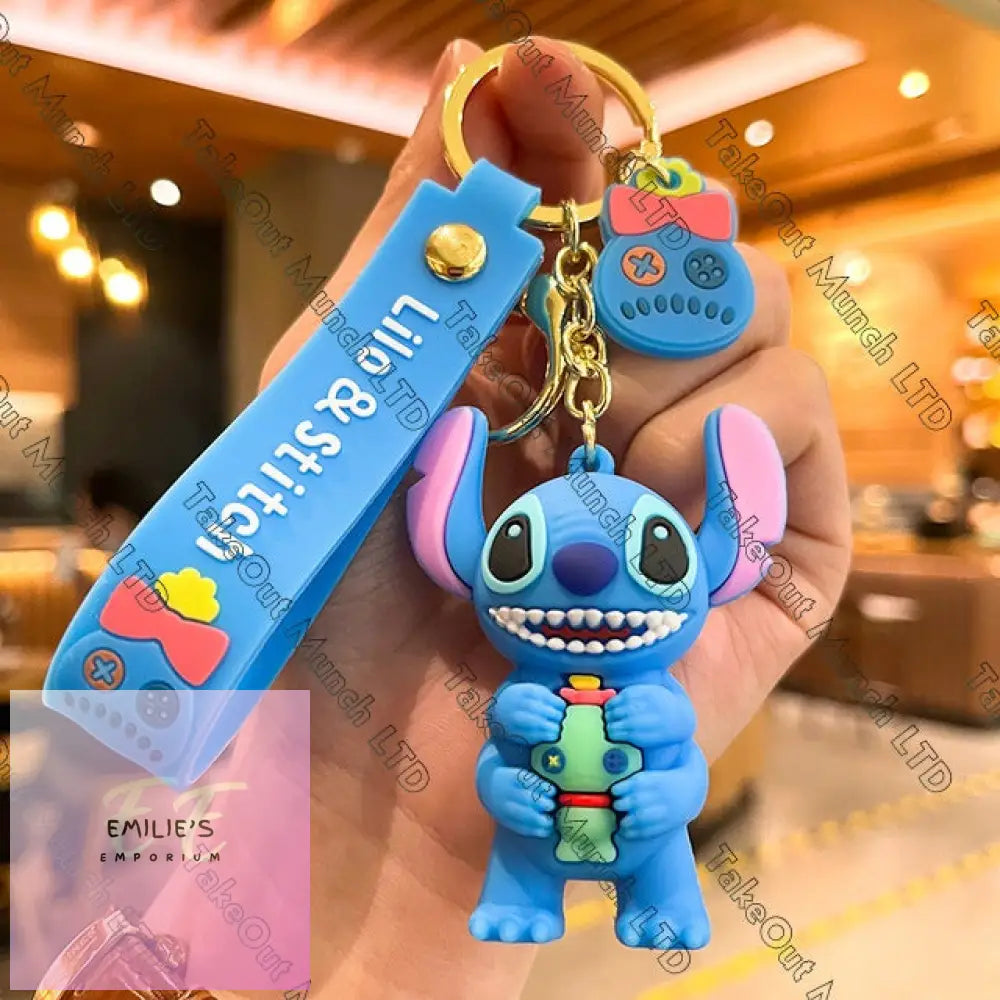 Stitch Keyrings- Choice Of Designs Happy Holding Toy