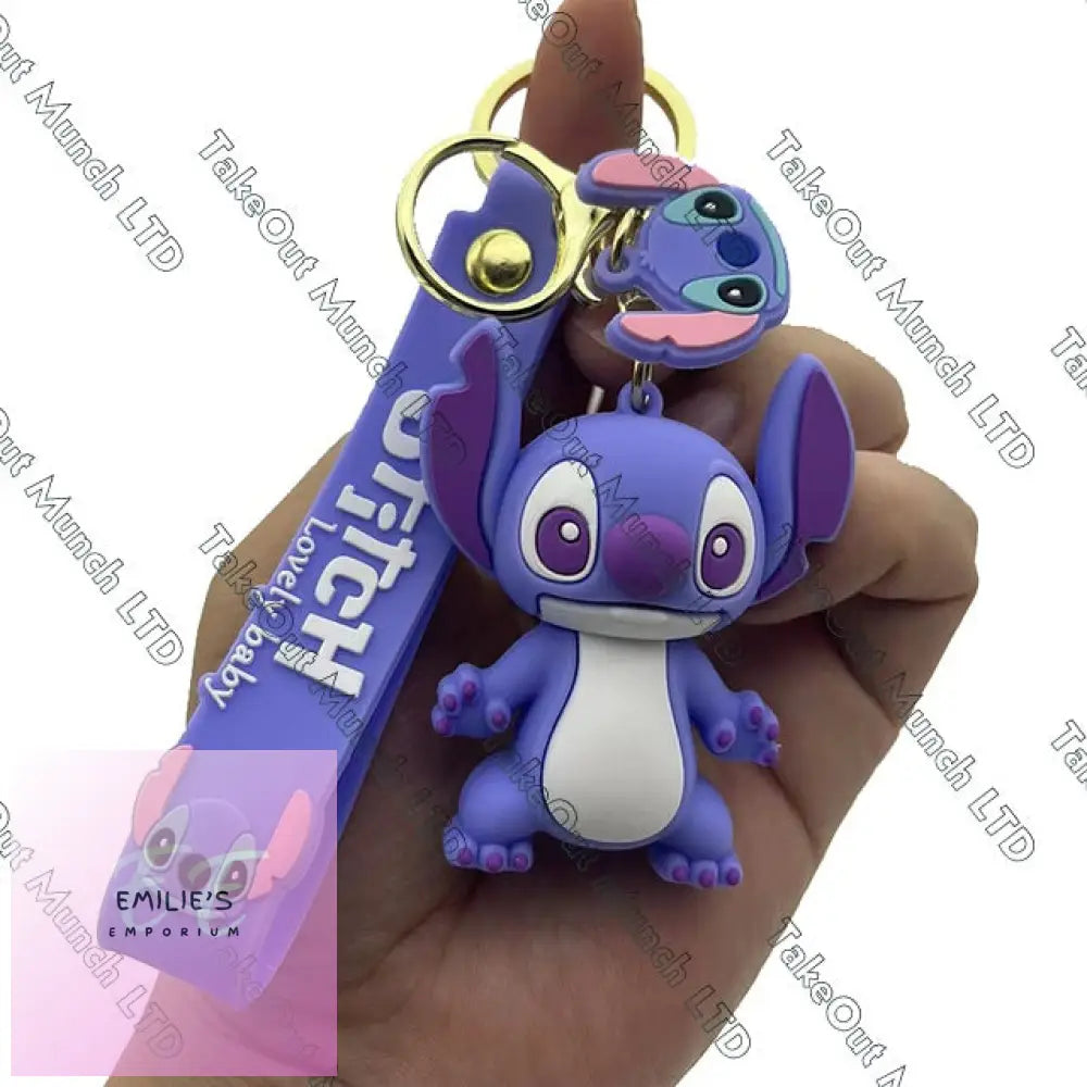 Stitch Keyrings- Choice Of Designs Purple