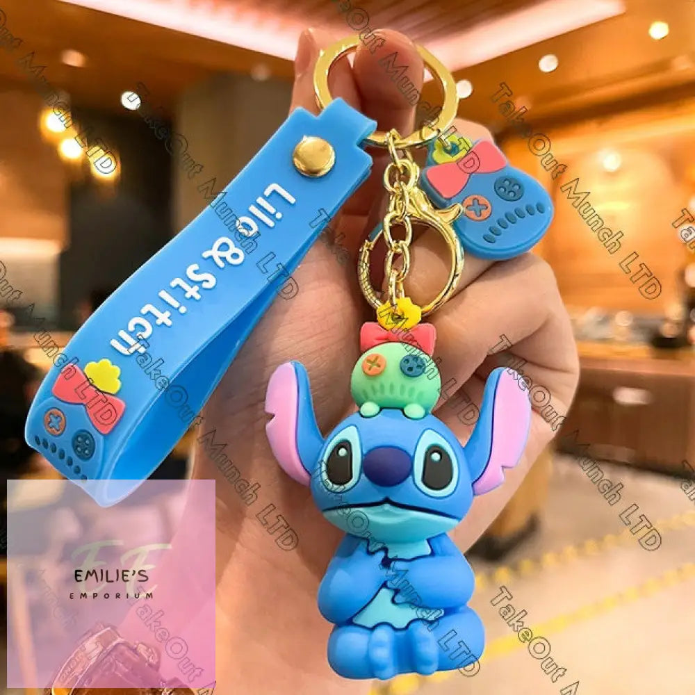 Stitch Keyrings- Choice Of Designs Toy On Head