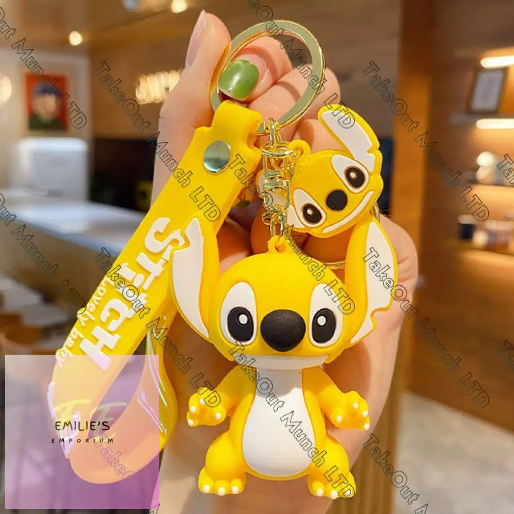 Stitch Keyrings- Choice Of Designs Yellow