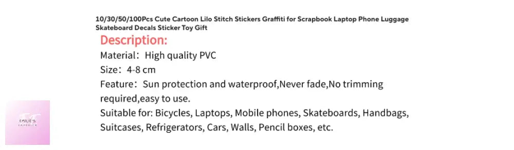 Stitch Stickers- Choices