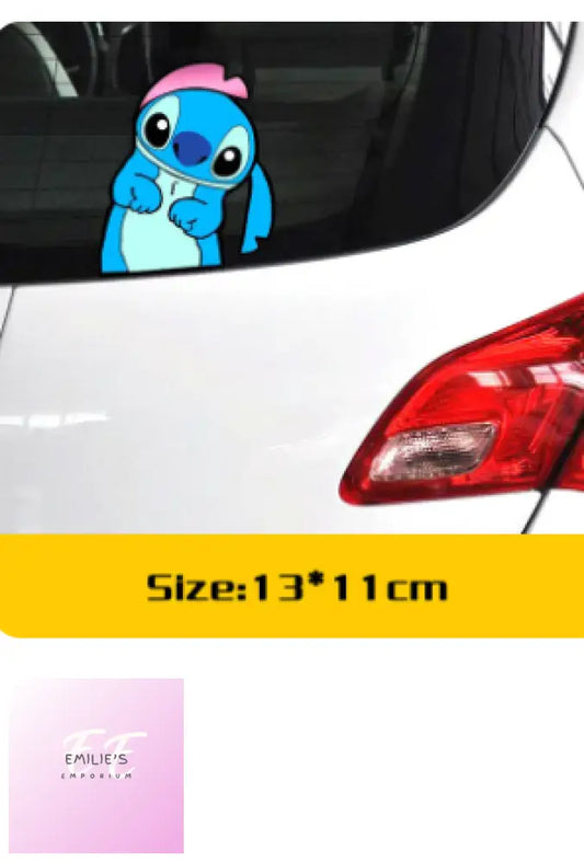Stitch Wearing Bow Car Sticker