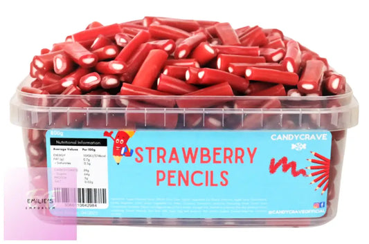 Strawberry Pencils Tub (Candycrave) 600G