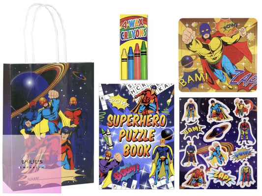 Super Hero Party Gift Bag Pre Filled
