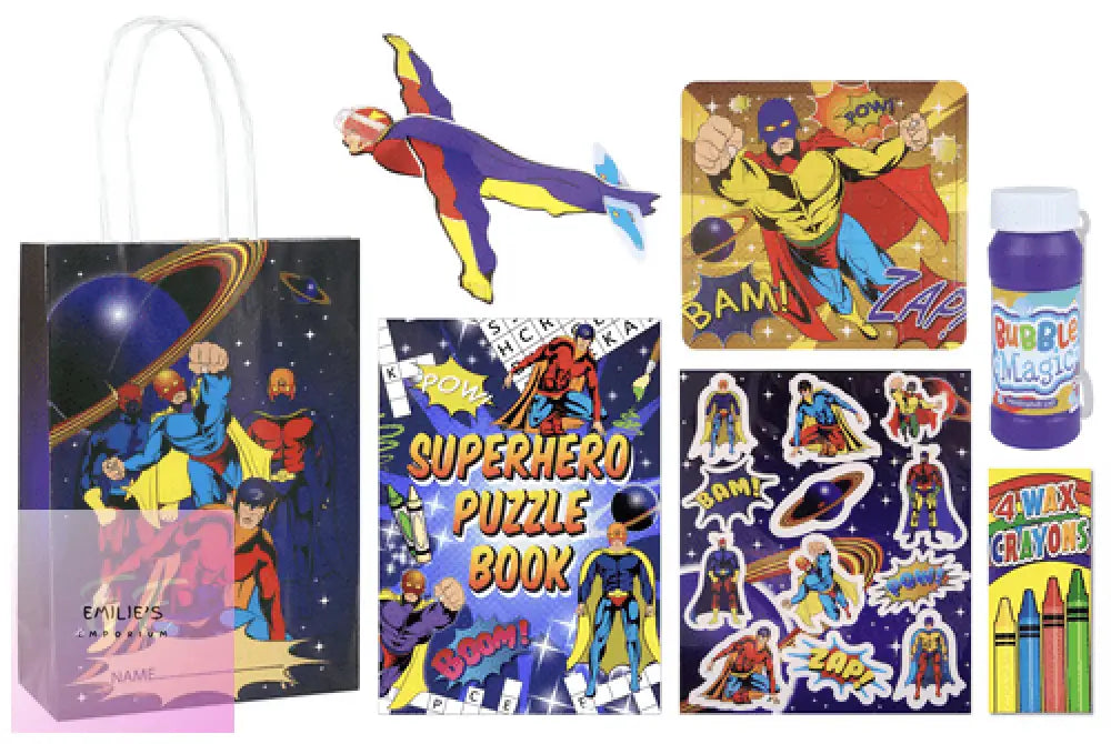 Super Hero Party Gift Bag Pre Filled