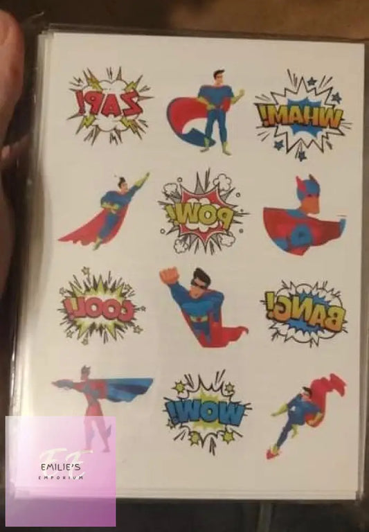 Superhero Tattoos - 1 Sheet Of 12