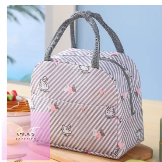 Swans & Stripes Thermal Lunch Bag