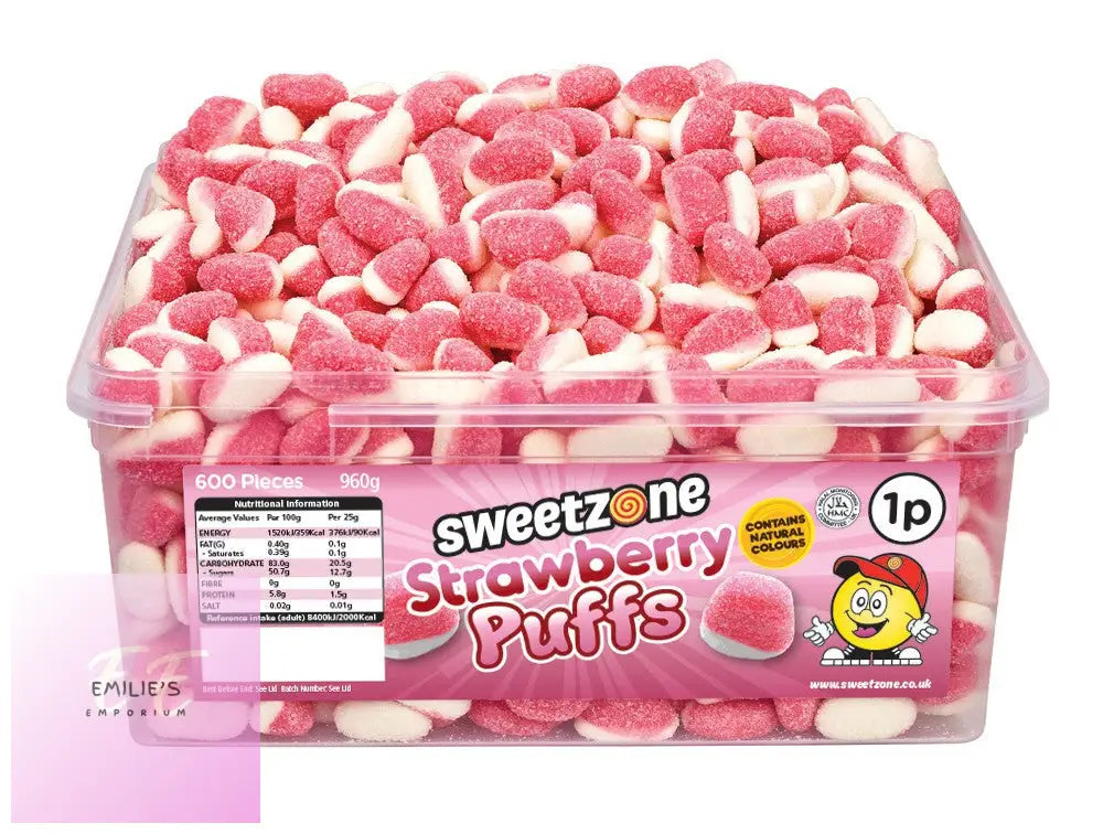 Sweetzone Strawberry Puffs Tub 740G