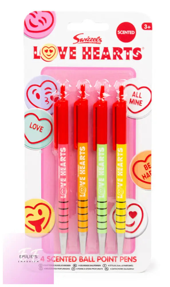 Swizzels Love Hearts Scented Ball Pens X 4