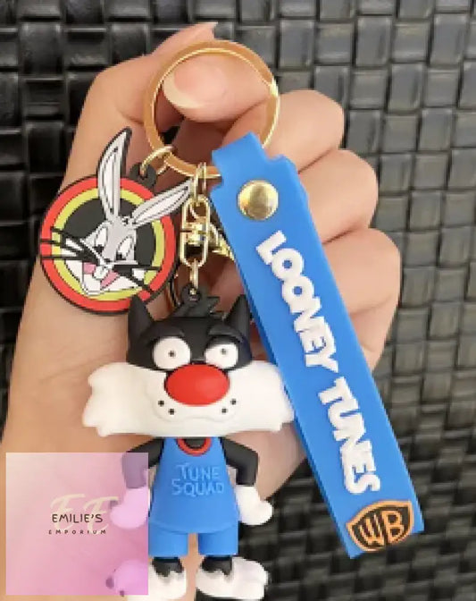 Sylvester In Basket Ball Player Outfit Key Ring