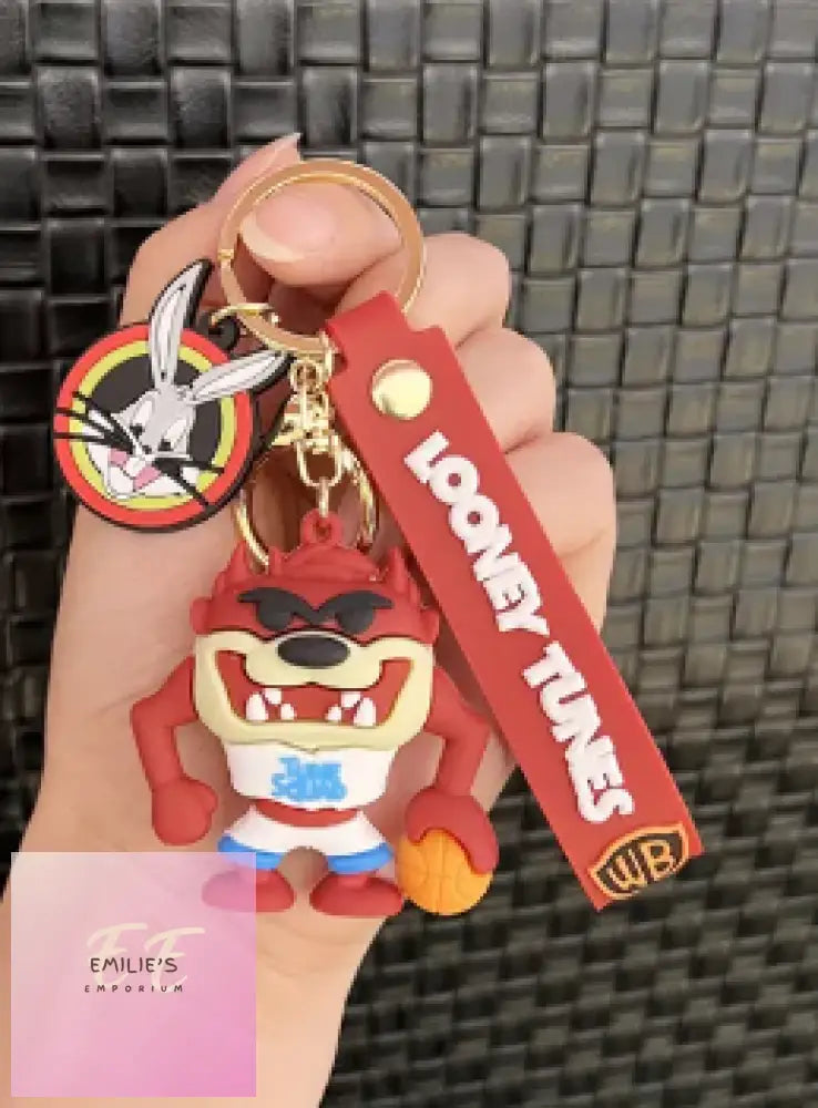 Taz With Basket Ball Key Ring