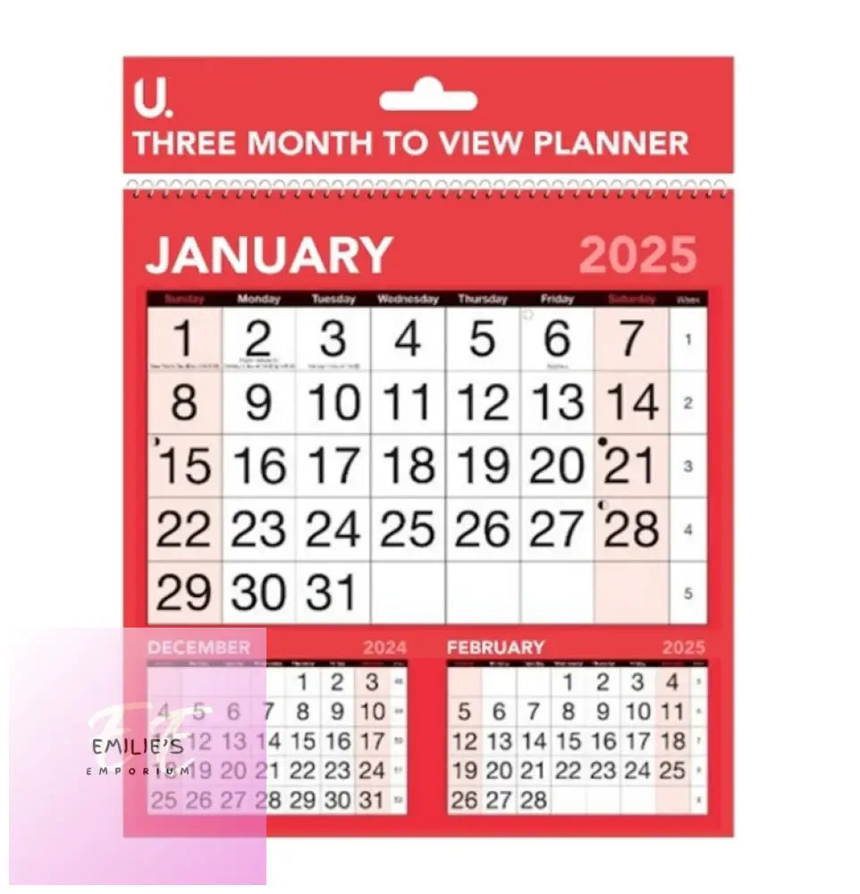 Three Month To View Planner Calendar 2025