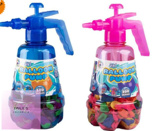 Toy Hub 2-In-1 Balloon Pump Includes 300 Balloons For Water Or Air