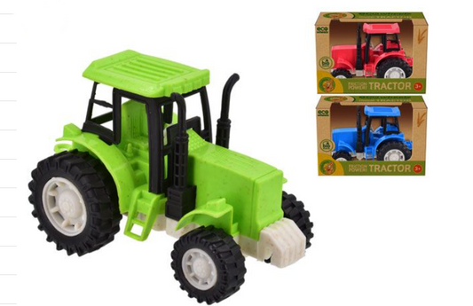 Eco Wheels Friction Powered Bio Plastic Farm Tractor, Assorted Colours x12