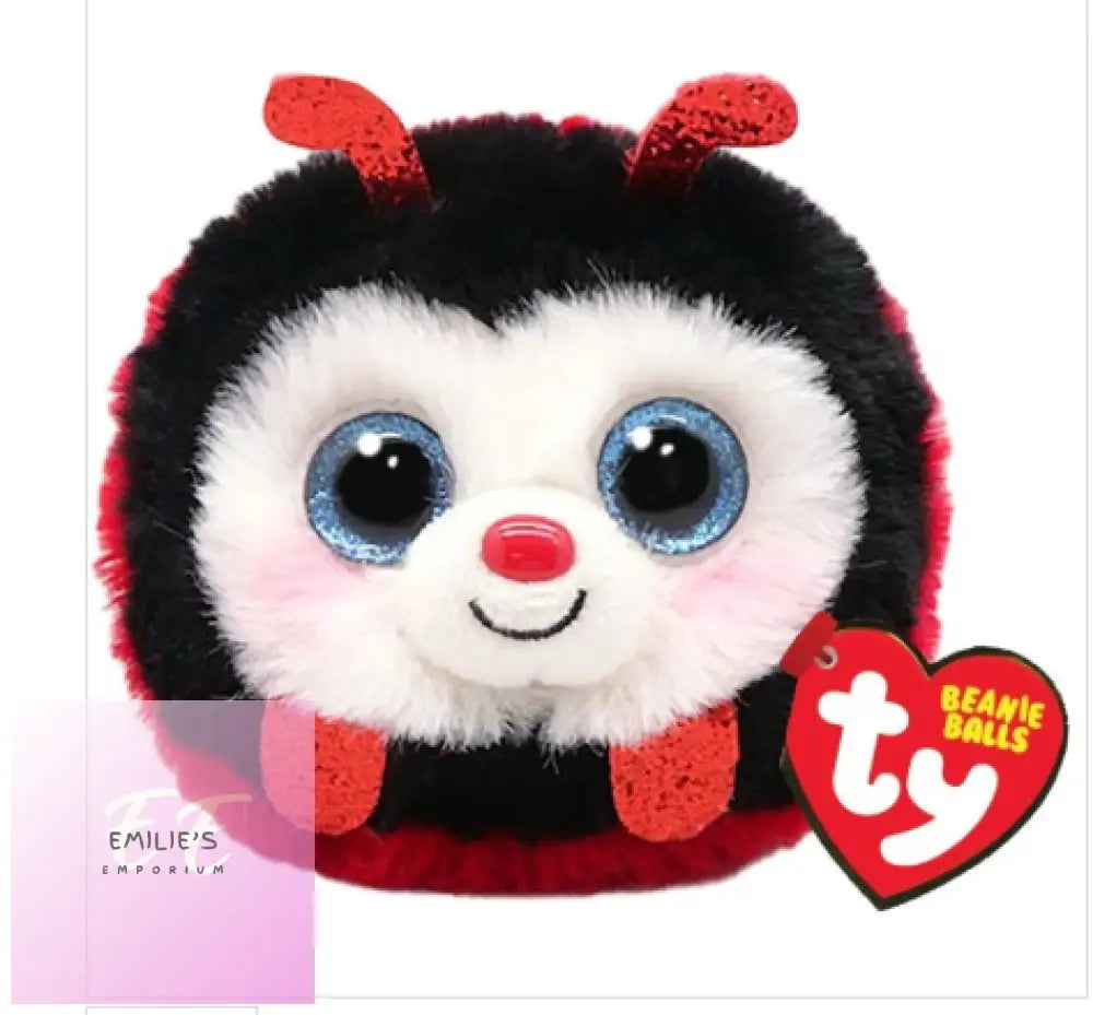 Ty Izzy The Ladybug Beanie Balls Plush Puffies