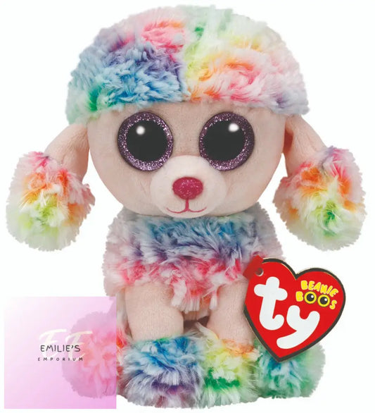 Ty Rainbow The Poodle Beanie Boo Regular Size