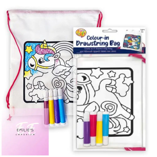 Unicorn Colour In Drawstring Bag Kit